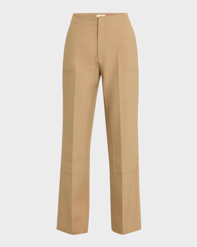 Worker Twill Straight-Leg Trousers